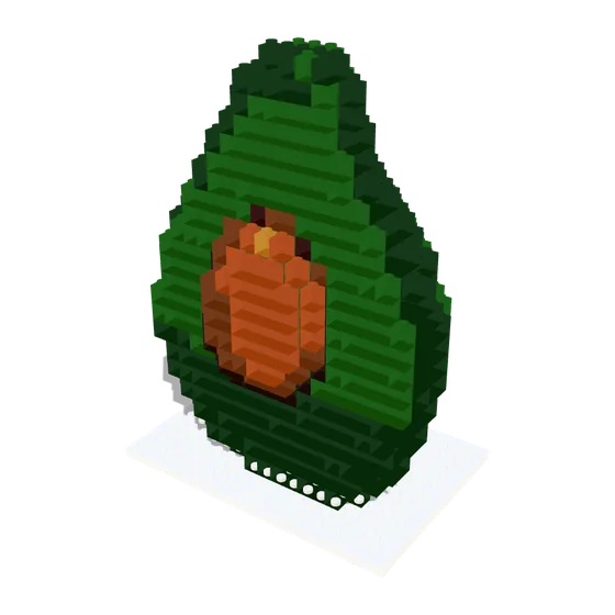 The avocado rebuilt in bricks