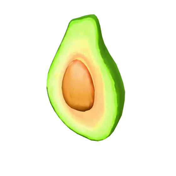 A 3D scan of an avocado half