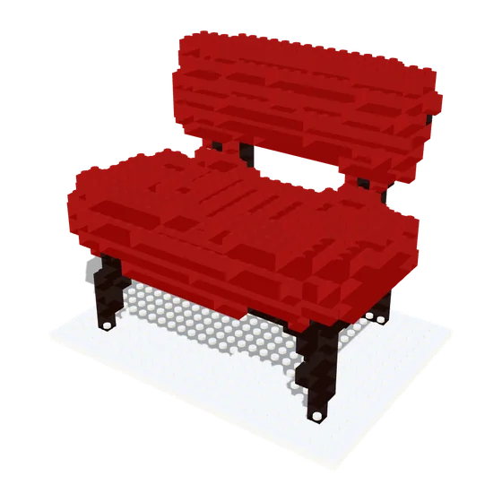 The chair rebuilt in bricks