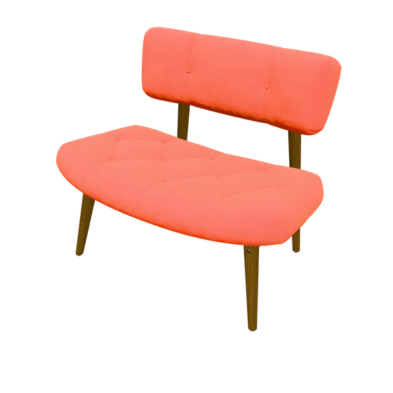 A 3D scan of a coral sofa chair