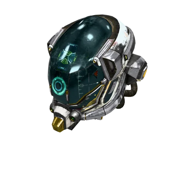 A 3D scan of a sci-fi helmet